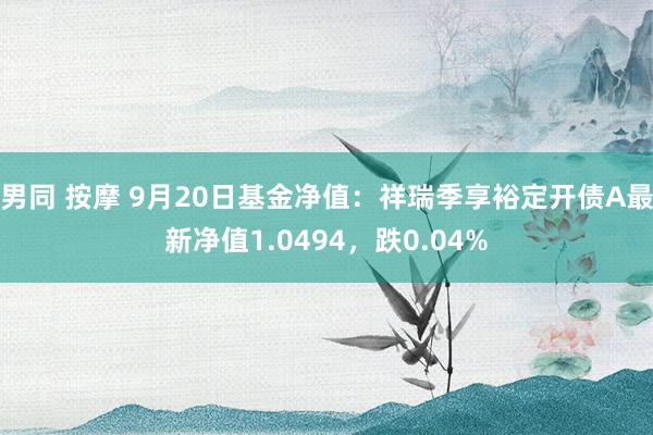 男同 按摩 9月20日基金净值：祥瑞季享裕定开债A最新净值1.0494，跌0.04%