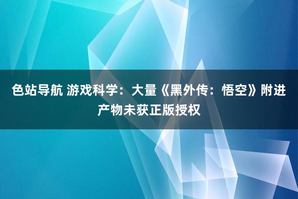 色站导航 游戏科学：大量《黑外传：悟空》附进产物未获正版授权