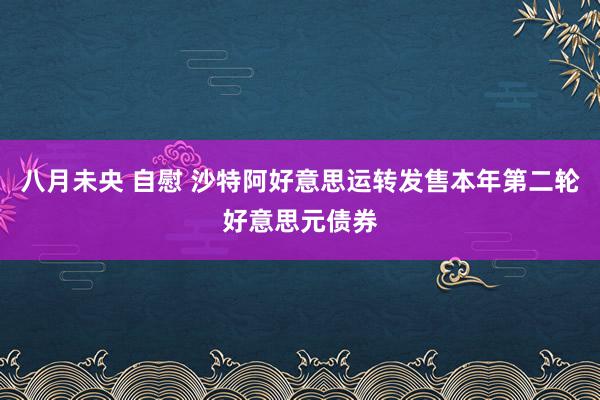 八月未央 自慰 沙特阿好意思运转发售本年第二轮好意思元债券