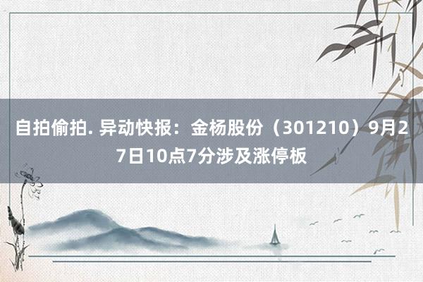 自拍偷拍. 异动快报：金杨股份（301210）9月27日10点7分涉及涨停板