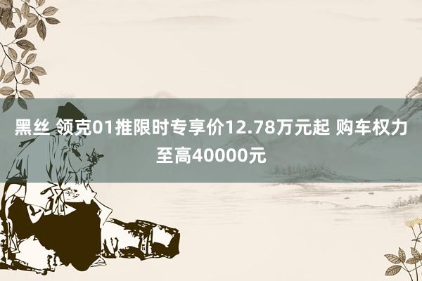 黑丝 领克01推限时专享价12.78万元起 购车权力至高40000元