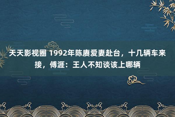 天天影视圈 1992年陈赓爱妻赴台，十几辆车来接，傅涯：王人不知谈该上哪辆