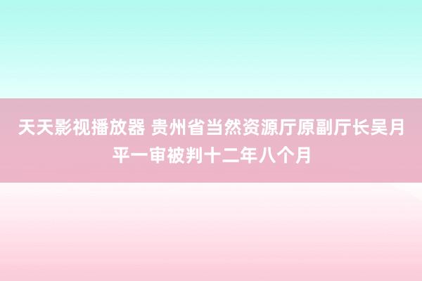 天天影视播放器 贵州省当然资源厅原副厅长吴月平一审被判十二年八个月