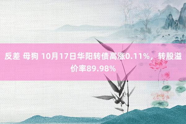 反差 母狗 10月17日华阳转债高涨0.11%，转股溢价率89.98%