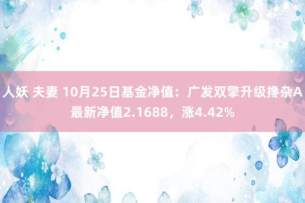 人妖 夫妻 10月25日基金净值：广发双擎升级搀杂A最新净值2.1688，涨4.42%