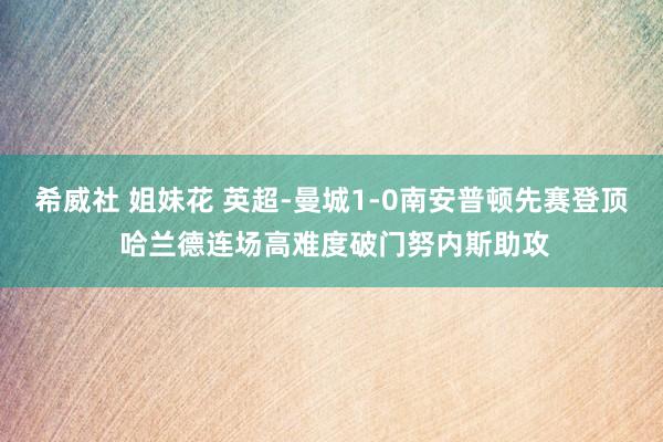 希威社 姐妹花 英超-曼城1-0南安普顿先赛登顶 哈兰德连场高难度破门努内斯助攻