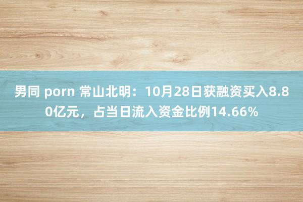 男同 porn 常山北明：10月28日获融资买入8.80亿元，占当日流入资金比例14.66%