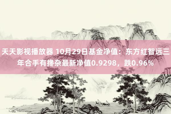 天天影视播放器 10月29日基金净值：东方红智远三年合手有搀杂最新净值0.9298，跌0.96%