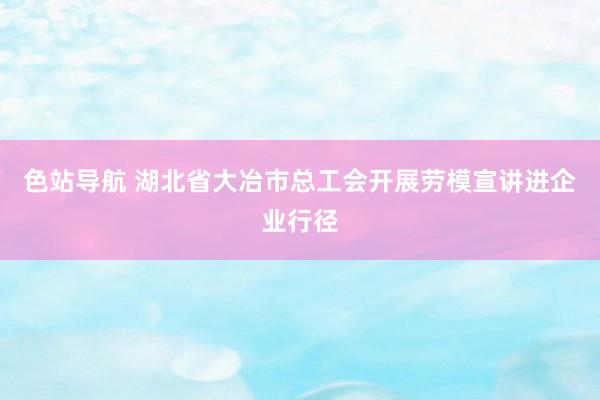 色站导航 湖北省大冶市总工会开展劳模宣讲进企业行径