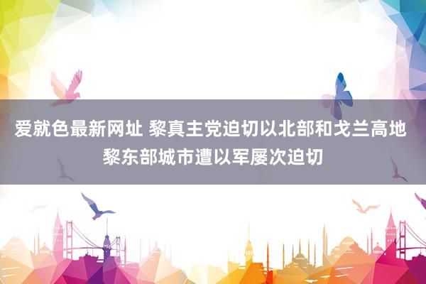 爱就色最新网址 黎真主党迫切以北部和戈兰高地 黎东部城市遭以军屡次迫切