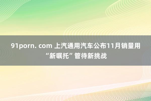 91porn. com 上汽通用汽车公布11月销量用“新嘱托”管待新挑战