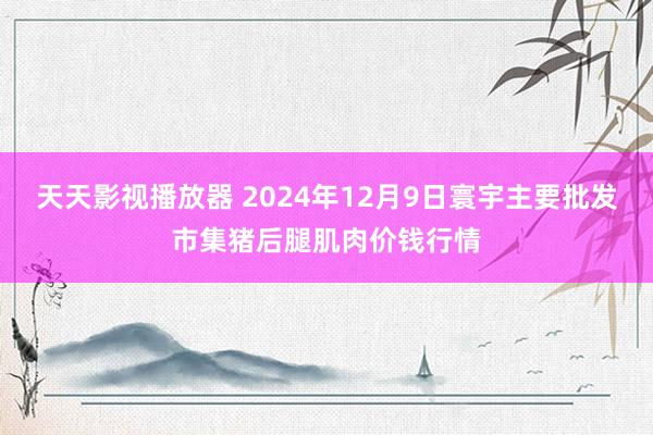 天天影视播放器 2024年12月9日寰宇主要批发市集猪后腿肌肉价钱行情