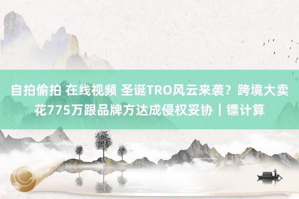 自拍偷拍 在线视频 圣诞TRO风云来袭？跨境大卖花775万跟品牌方达成侵权妥协｜镖计算