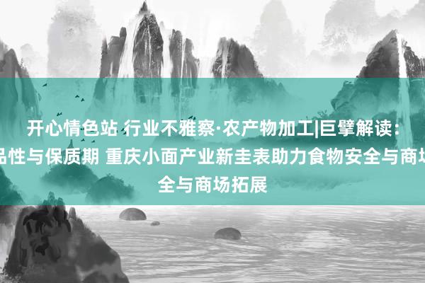 开心情色站 行业不雅察·农产物加工|巨擘解读：进步品性与保质期 重庆小面产业新圭表助力食物安全与商场拓展