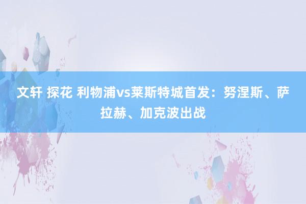 文轩 探花 利物浦vs莱斯特城首发：努涅斯、萨拉赫、加克波出