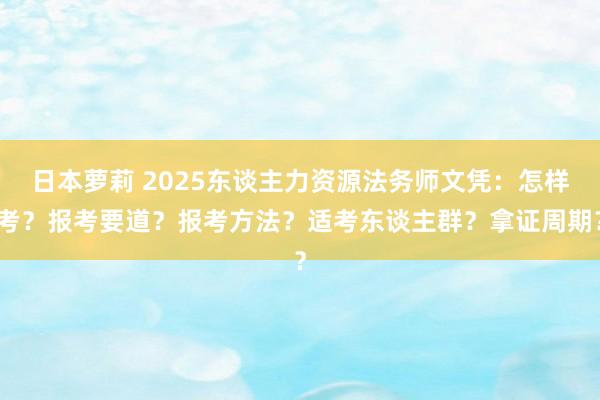 日本萝莉 2025东谈主力资源法务师文凭：怎样考？报考要道？