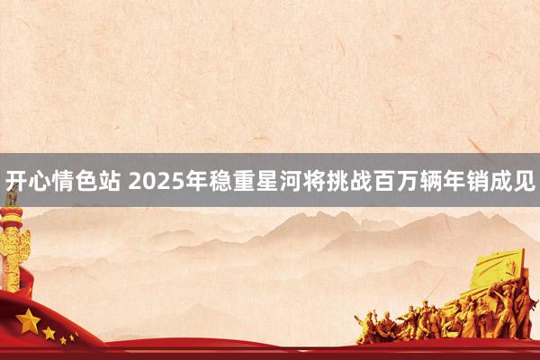 开心情色站 2025年稳重星河将挑战百万辆年销成见