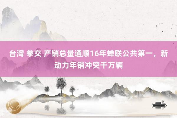 台灣 拳交 产销总量通顺16年蝉联公共第一，新动力年销冲突千万辆