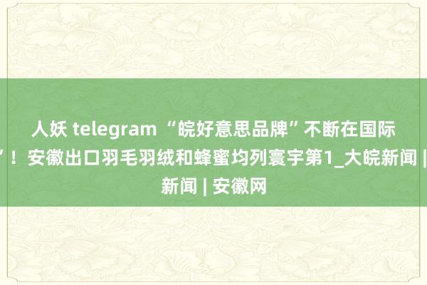 人妖 telegram “皖好意思品牌”不断在国际“圈粉”！安徽出口羽毛羽绒和蜂蜜均列寰宇第1_大皖新闻 | 安徽网